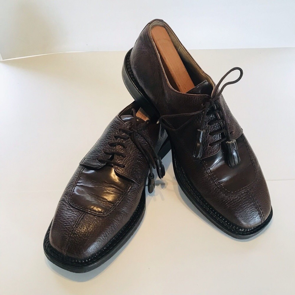 FLORSHEIM Barletta Mens 9.5 EEE Dress Shoes Splt Toe Lace Up Oxfords Brown 19032